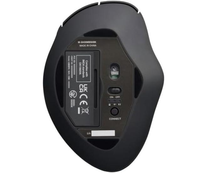 ELECOM SHELLPHA Wireless 5 Medium Quiet Multi-Touch Mouse, Buttons, Size, Antibacterial, Design, Black, M-SH20MBSKXBK