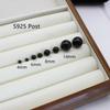 4mm 6mm 8mm 14mm Black Round Ball Imitation Pearl Stud Earring for Women Simple Temperament Ear Jewelry Christmas Day Girl