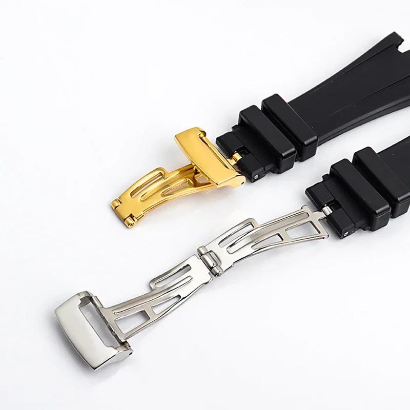 Silicone Watch Straps 26mm 27mm Watchband For AP 15400 15202 15500 15703 26470SO Royal Oak Offshore Men's Sports Rubber Bracelet