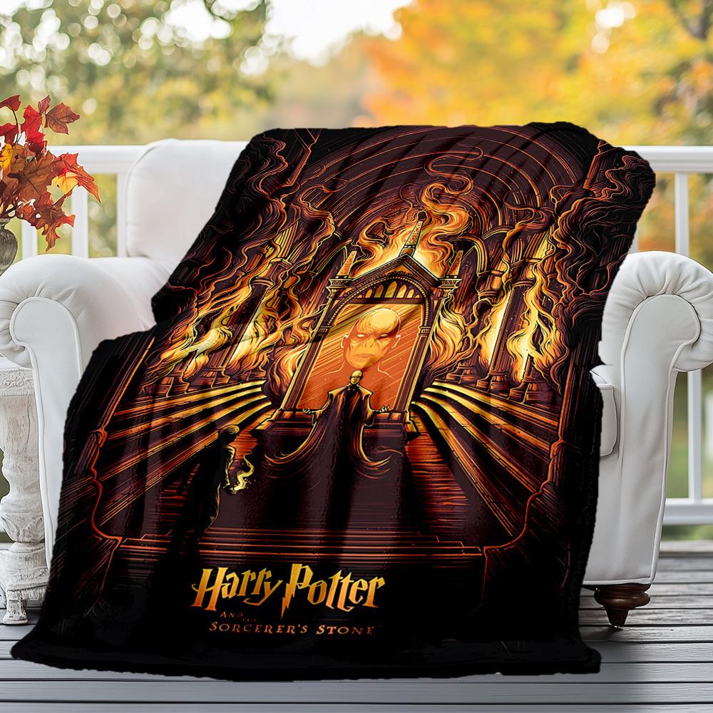 1pc Harry Potter,Sorcerer's Stone,Voldemort Outdoor Flannel Throw Blanket All Season Soft Warmth,Home Decor 1031205