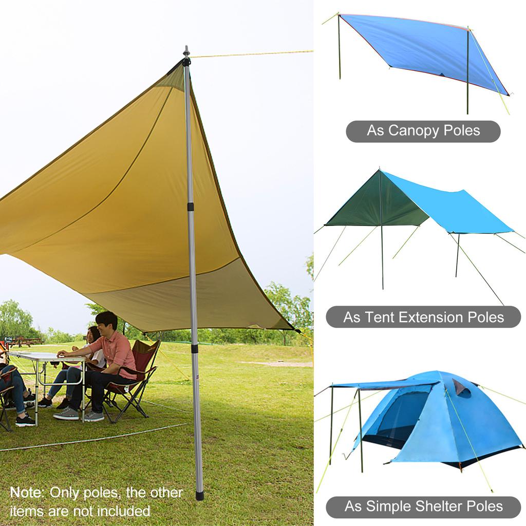 Thicken Aluminum Alloy Tent Pole Adjustable Tent Support Rods Beach Shelter Tarp Awning Pole