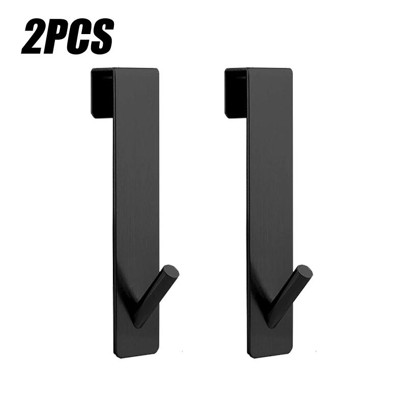Bathroom Shower Door Back Hook Stainless Steel Over Glass Door Shower Towel Rack S-Shape Bathroom Bathrobe Hanger Holder Hooks