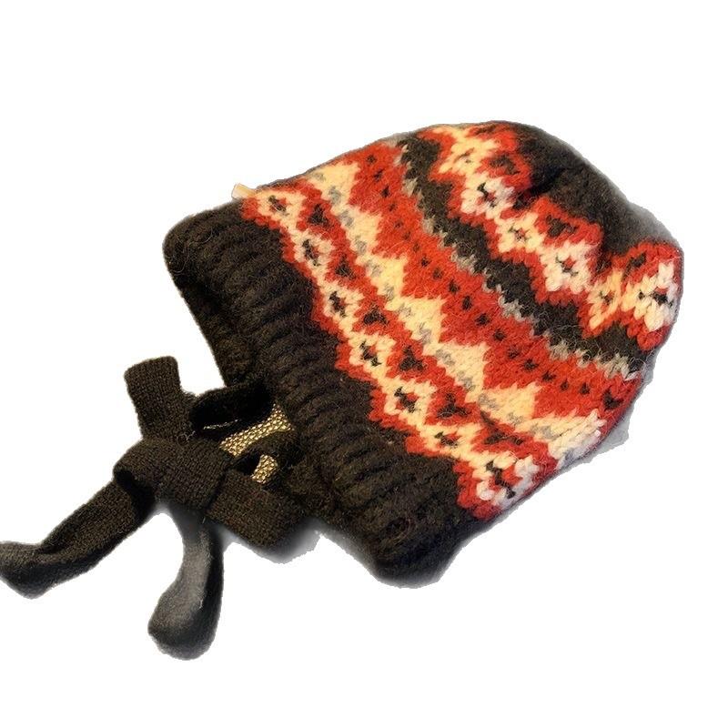 Fair Island Knitted Hat Winter Premium Retro Maillard Bag Hat New Warm Ear Protection Wool Hat