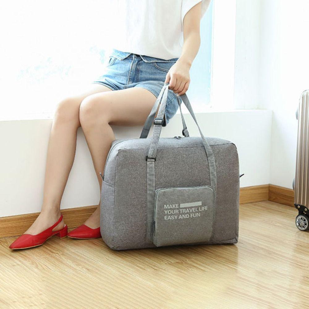 Foldable Travel Duffel Bag Oxford Cloth Travel Luggage Bag Sturdy Clothing Organizing Bag Travel