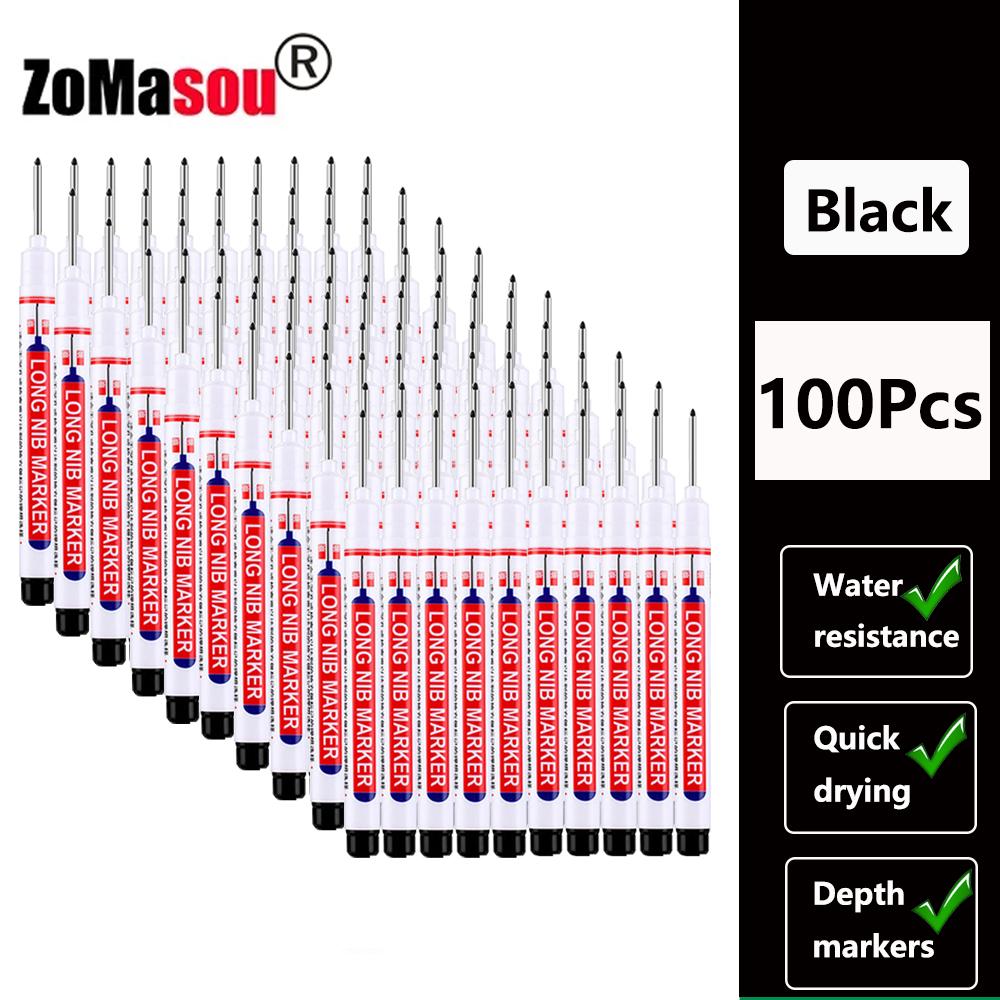 1-100 Stück 20mm Langer Kopf Markerstift Mehrzweck Holzbearbeitung Fliesen Dekoration Tiefloch Marker Stifte Rote/Schwarze/Blaue/Grüne Tinte