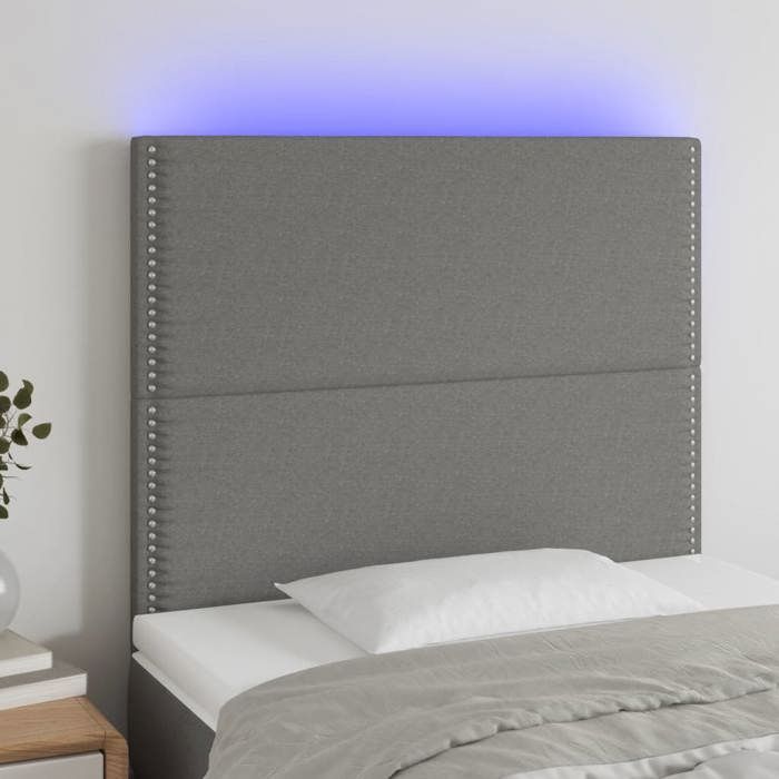 VidaXL LED Headboard Bedroom Furniture Single Bed Accessory Headboard Bed Frame Interior Dark Grey 3122275