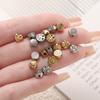 10Pcs/Pack Stainless Steel Various Shape Gold Steel Color Texture Spacer Beads for DIY Bracelet Jewelry Making Accessories