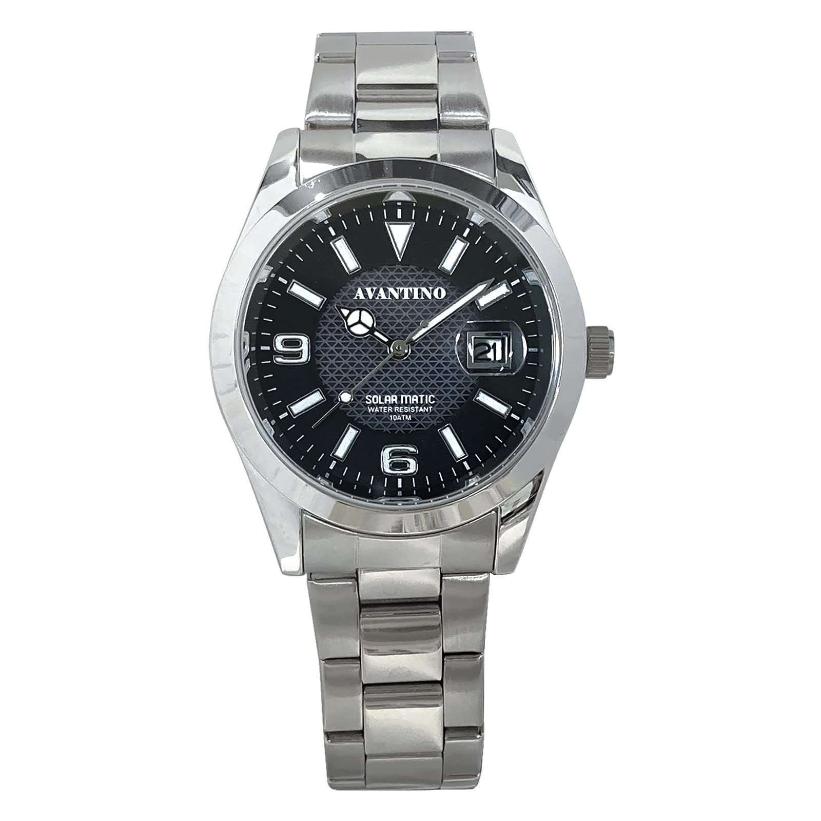 

[Klefa] Solar Watch Fully Charged 4 Months Waterproof Date Metal Band 191519 Men s Silver