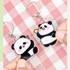 Pack Of 6 Panda Charm Keychain Handmade Acrylic Keyring Stylish Backpack Pendant for Animal Lovers and Gift Giving