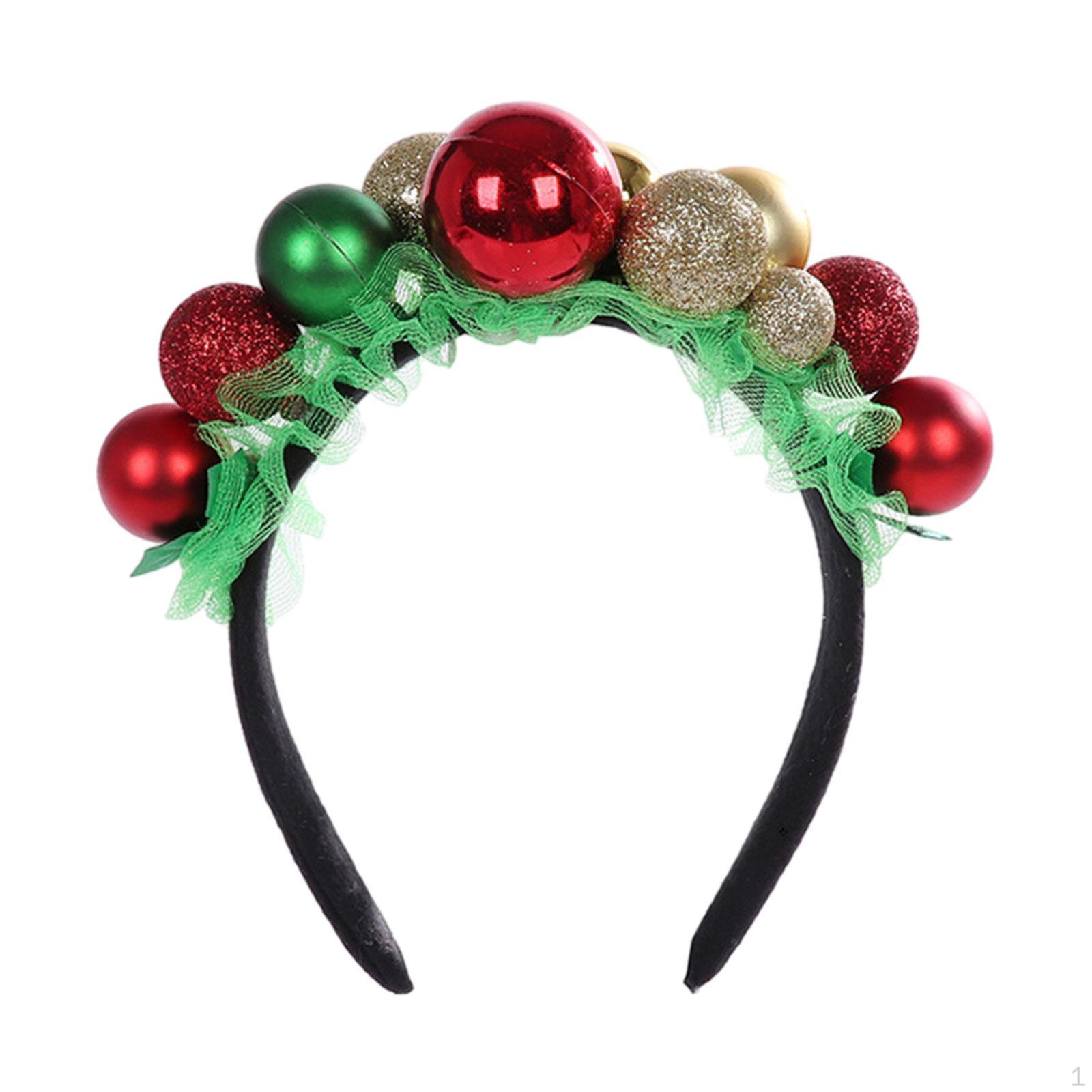 

Рождественский обруч для волос с колокольчиками, удобный декоративный головной убор, рождественский обруч для карнавала зелёный