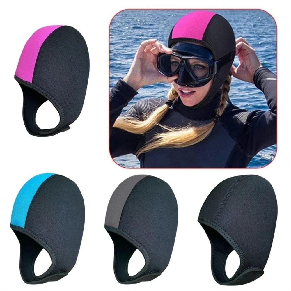 Neoprene Diving Hood Cap Windproof Chin Strap Cover Hat UV Protection Swiming Cap Men
