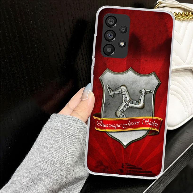 Isle of Man Coat of Arms Case for Samsung Galaxy A52 A42 A32 A22 A12 A51 A50 A02S Phone Cover A41 A31 A21S A40 A30S A20E A10S A7