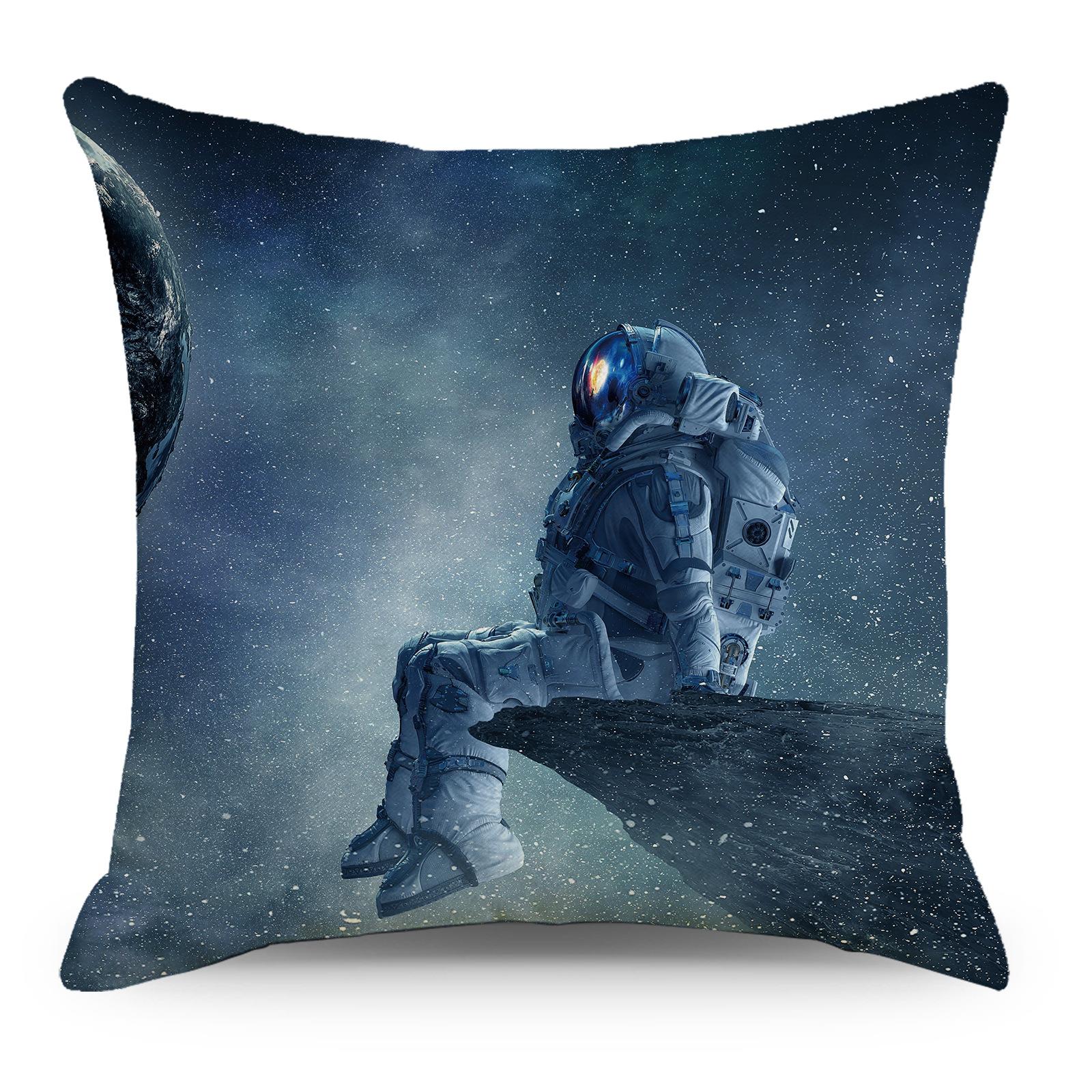 

Wish Pillowcase Astronaut Planet Linen Pillow Cushion Cover 45 * 45Cm (without pillow core)