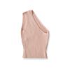 Elegant Women's Chic One-Shoulder Knit Vest – Slim-Fit, Hollow-Cut, Cropped, Waist-Cinched Design