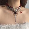 Eyes Y2K Velvet Necklace Gothic Style Tassel Beaded Necklace Vintage Butterfly Rose Choker  Club