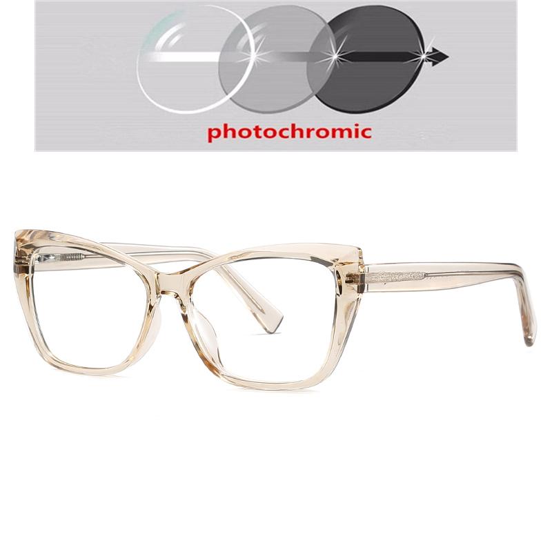 0 -0.5 -0.75 To -6.0 Blue Light Blocking Nearsighted Glasses For Women Spring Leg Cat Eye Minus Degree Prescription Spectacles