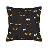 Horror Pumpkin Face Halloween Square Pillow Case  Cushion Cover Novelty Zipper Decorative Pillowcase for Home 18"