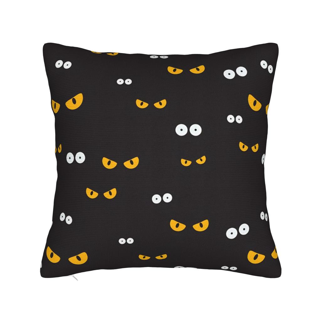 Horror Pumpkin Face Halloween Square Pillow Case Cushion Cover Novelty Zipper Decorative Pillowcase for Home 18"