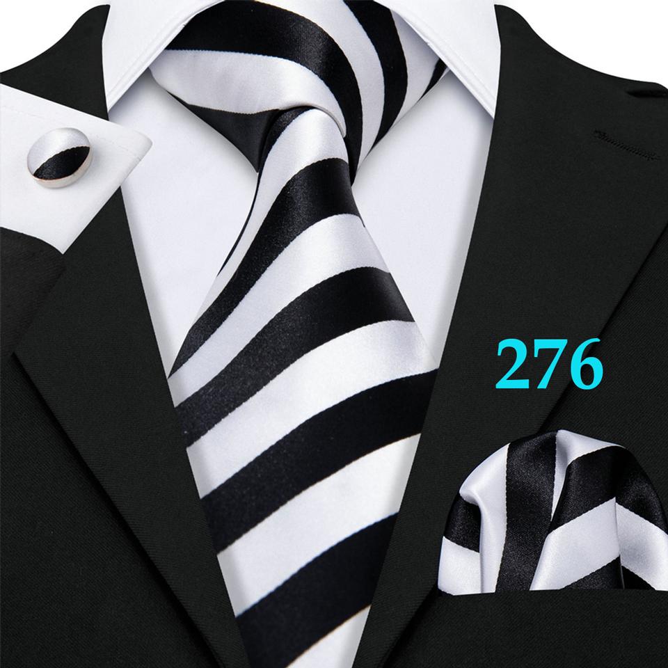 

Набор мужских галстуков Barry.Wang, жаккардовый полосатый шелковый галстук, карманный квадратный набор запонок N-0276