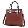 Fashion Big Bag New Solid Color Crocodile Pattern Bag Snake Pattern Handbag Oblique Span Shoulder Bag Women's Bag