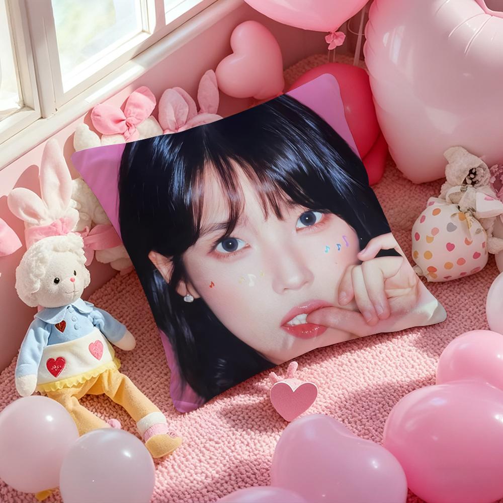 Lee Ji Eun IU Cushion Cover Pattern Printed Pillowcase for Living Room Sofa Cushion Cover & Bedroom Decor
