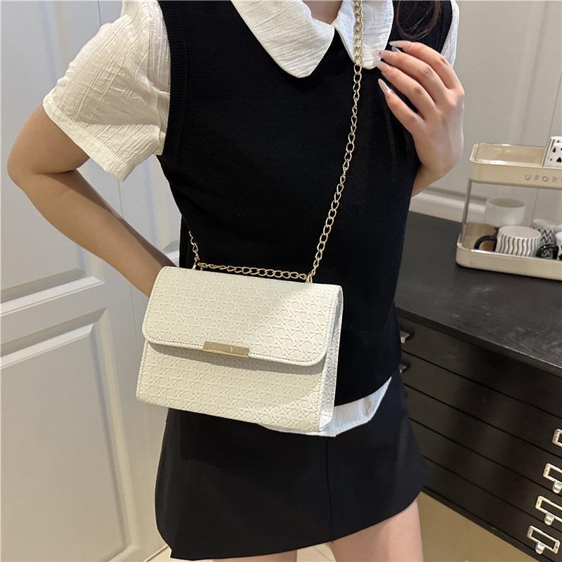 Autumn Temperament Simple Solid Color Handbag Texture Shoulder Messenger Bag Small Square Bag Leisure Bag