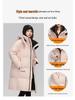 Unisex Mid-Length Hooded Down Jacket, 90% White Duck Down, Thickened for 2025 Winter, Trendy Couple's Warm Outerwear with Cold Protection.