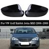 For VW Golf MK5 R32 GTI Jetta Passat Rearview Side Mirror Cover Cap Glossy Black