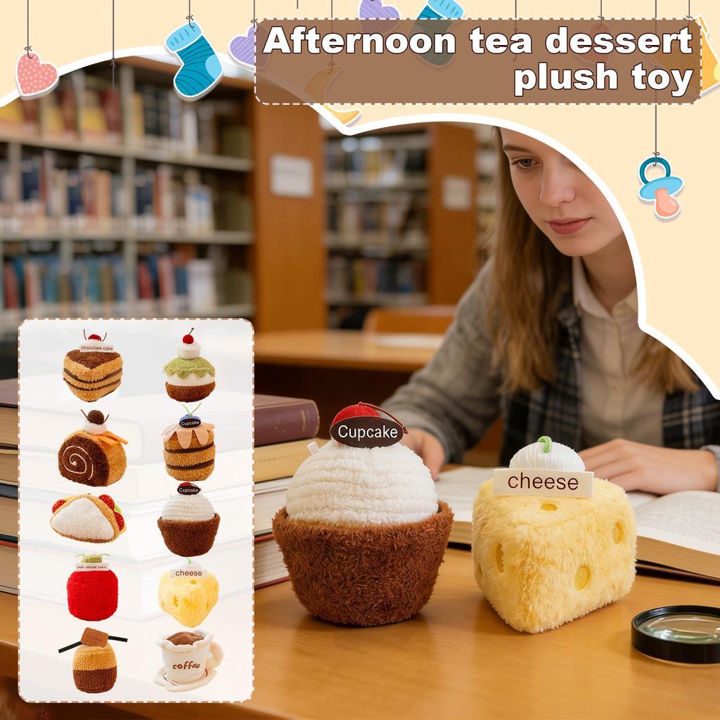 Adorable Realistic Dessert Plush Toys - Soft Stuffed Food Dolls For Home Decor & Sweet Gifts
