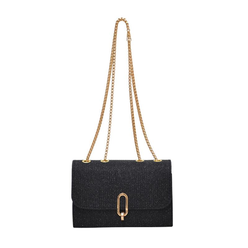 

Women s popular simple solid color lock small bag women s new shoulder messenger bag small square bag чёрный