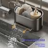 Drainage Base Sponge Drainage Rack Gunmetal Gray Multifunctional Kitchen Rack  Cleaning Supplies