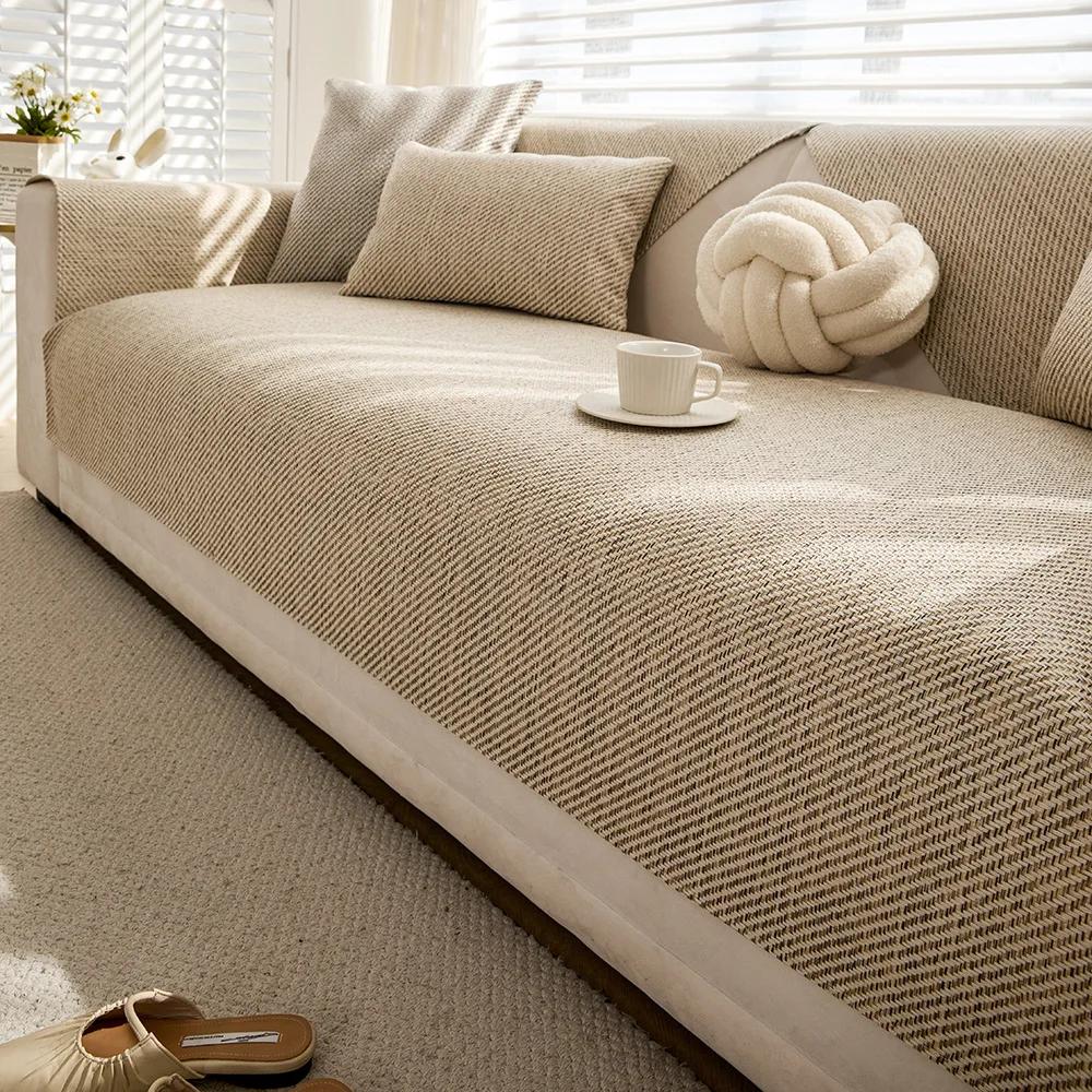 

2025 Новый стиль Подушка для дивана Легкая роскошь Продвинутый Четыре сезона Универсальный Нескользящий Кожаный диван Специальный чехол Чехол Ткань Полотенце 45x45 pillowcase