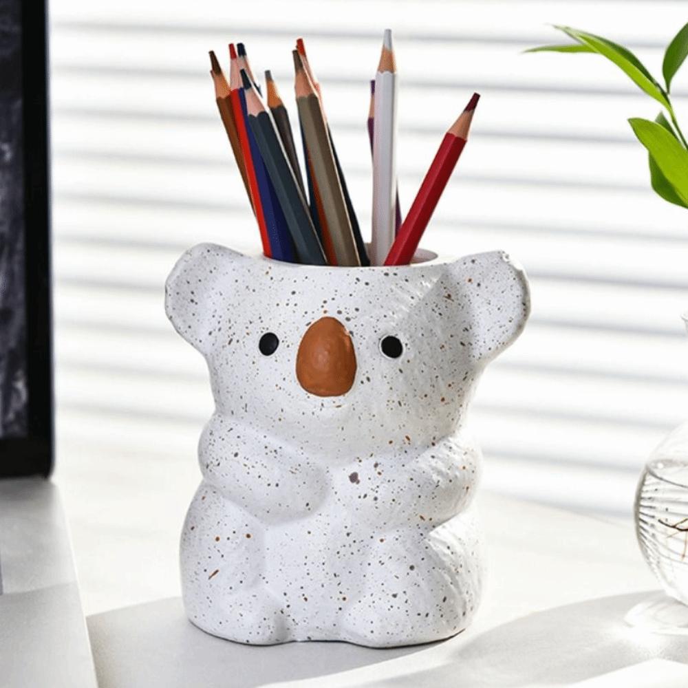 Multi-function Koala Storage Box Plastic Makeup Brush Cylinder Koala Pen Holder  Stationery