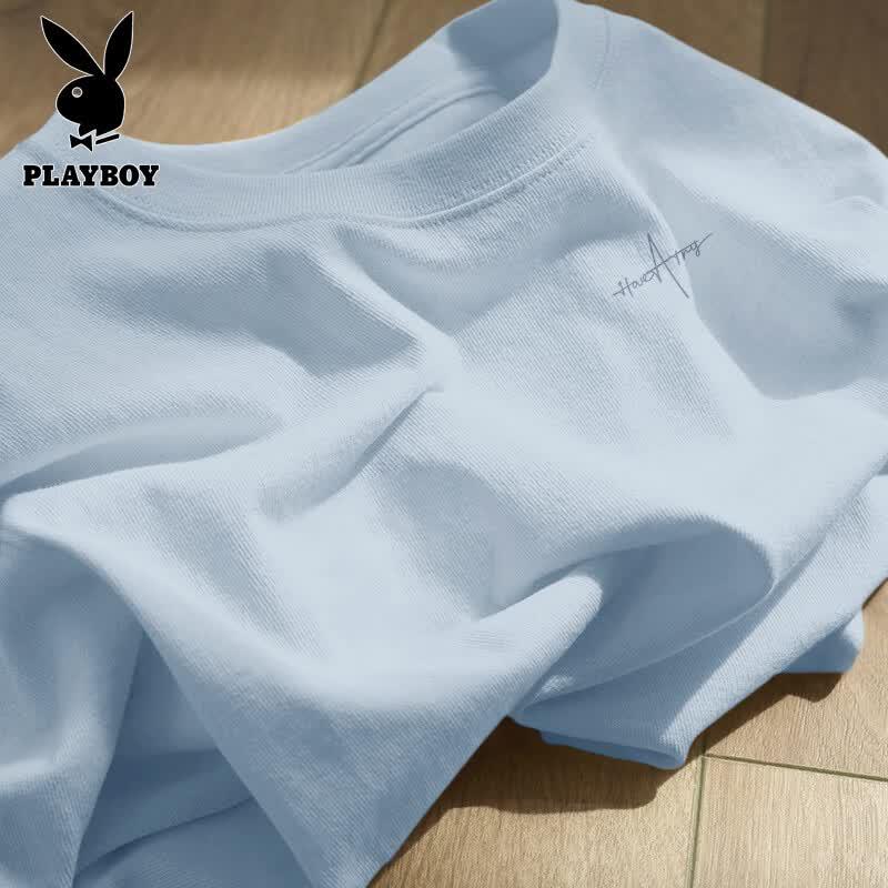 PLAYBOY Men's American Retro Pure Cotton Short Sleeve T-Shirt