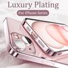 Luxury Plating Transparency Soft TPU Phone Case For IPhone 16 15 14 13 12 11 Pro Max Plus Ultra Thin HD Lens Protection Cover