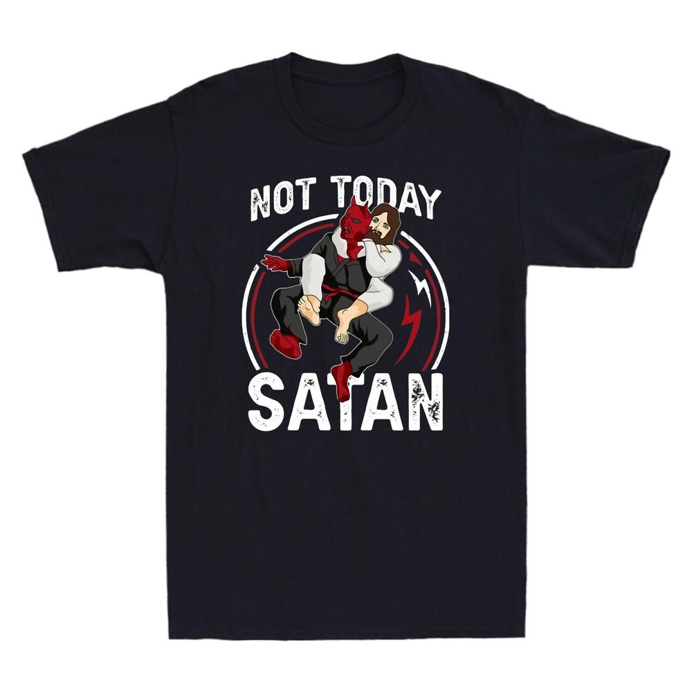 

Jiu Jitsu Jesus Not Today Satan Funny Christian Gift Vintage Men s T-Shirt Black Unisex T-Shirt S