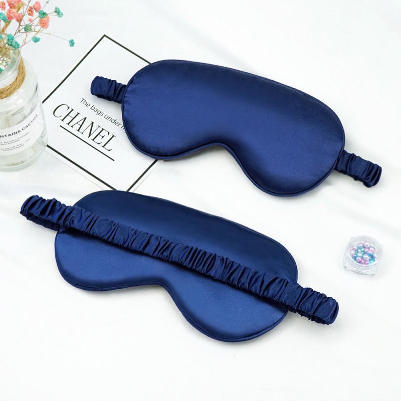 Double-Sided Imitation Silk Eye Mask - Light-Blocking, Breathable, Elastic Unisex Sleep Mask with Scrunchie.
