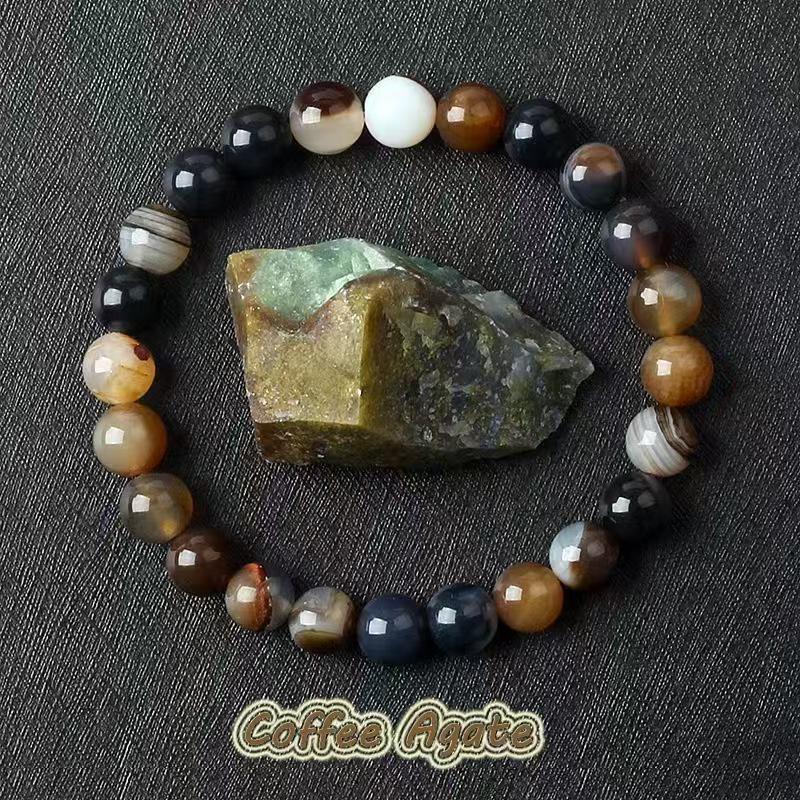 Green Aventurine Tiger's Eye Beaded Elastic Bracelet