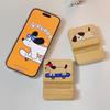 High-End Retro Solid Wood Puppy Phone Stand for Desktop Viewing