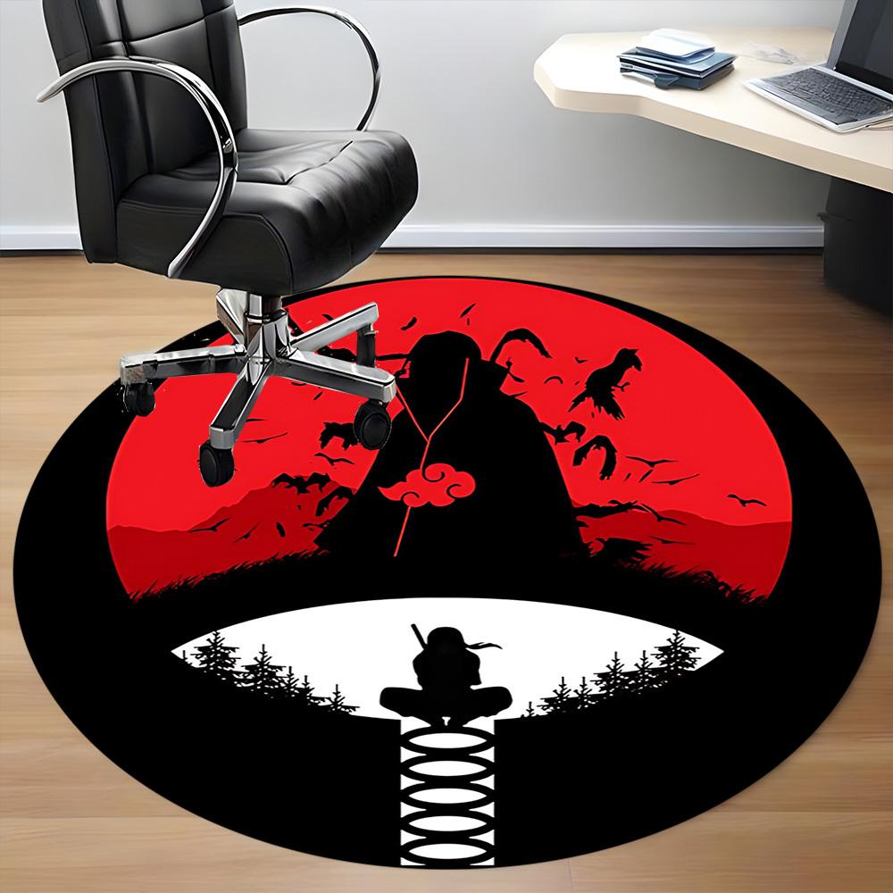1pc Naruto Chest Office Round Area Rug, Indoor Mat Suitable For Office, Under Office Chairs Bedroom Living Room Home Decor, Room Deco