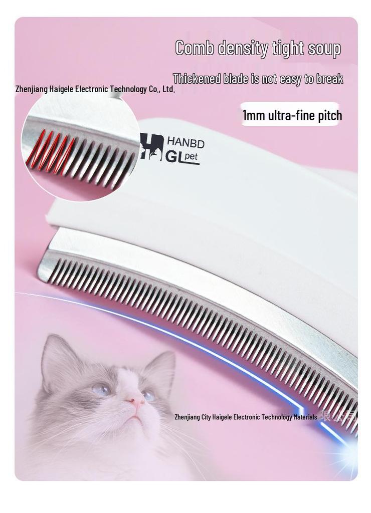 Curved Blade Pet Hair Removal Comb - Simple Macaron Design