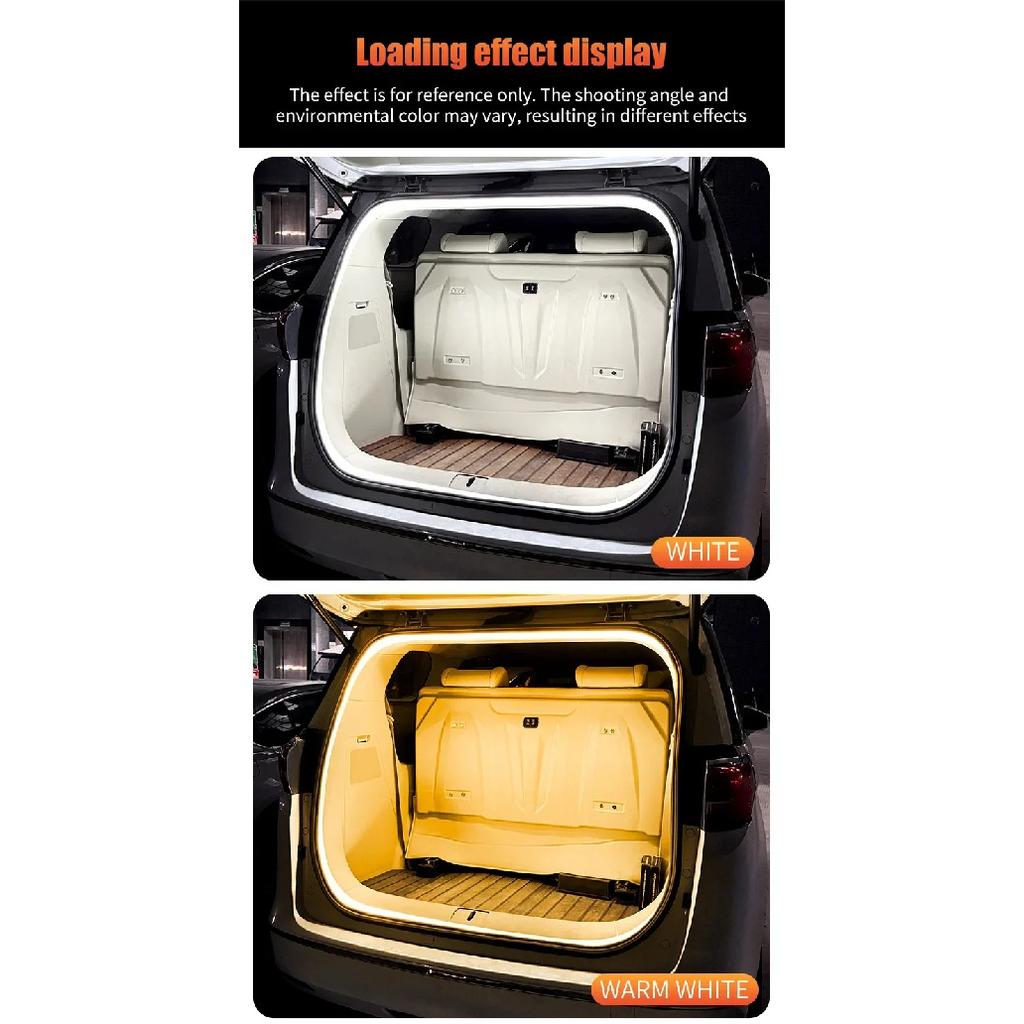 LED Car Trunk Light Strip Automatic On/Off Sensor Ambient Light Bar Waterproof Concealed Installation for Auto Decor Accessories