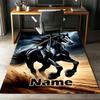 Custom Name Horse Printed Carpet,Rug for Office Chair Living Room Bedroom Kitchen Room Decor Gifts.