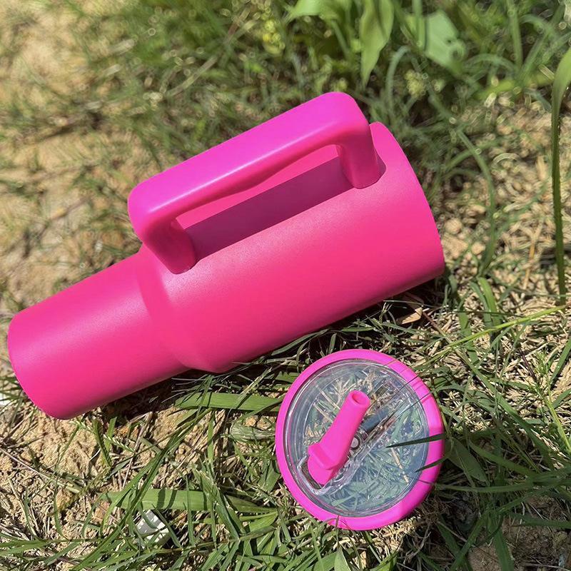 40oz Double-layer Ice Cream Cup Leak Proof Foldable Straw Cover Portable Straight Drinking Mouth Car Cup