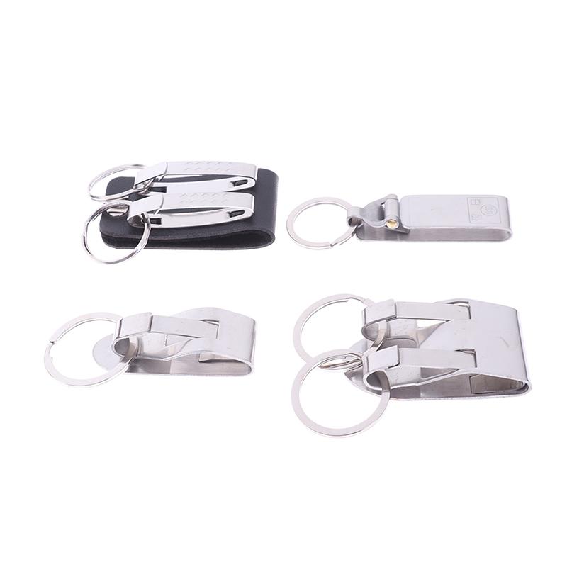 Porte-clés à libération rapide en acier inoxydable, clip de ceinture, mousqueton, porte-anneau, boucle
