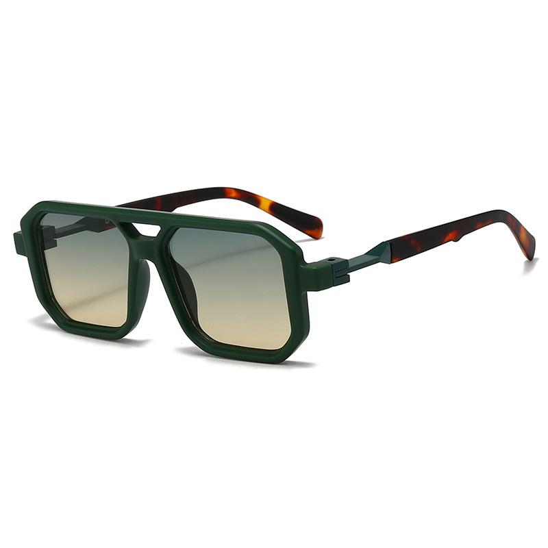Trendy Retro Double Bridge Square Sunglasses for Men & Women - European & American Street Style