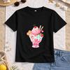 Girls Heart Sundae Ice Cream Print Crewneck Short Sleeve Tee, Soft Breathable Top for School Travel Daily