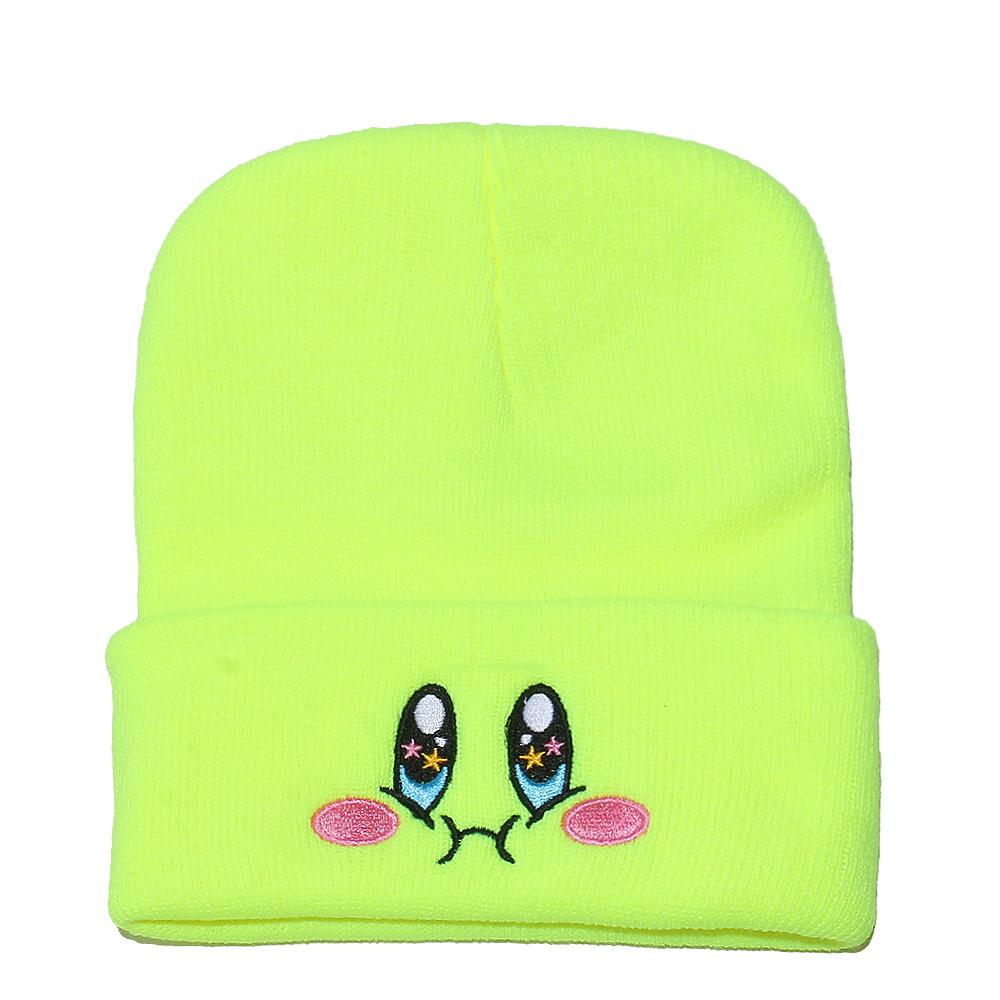 Schoolboy Autumn and Winter Star Kirby Cute Knitted Hat Women's Outdoor Pullover Warm Hat Wool Hat Cartoon
