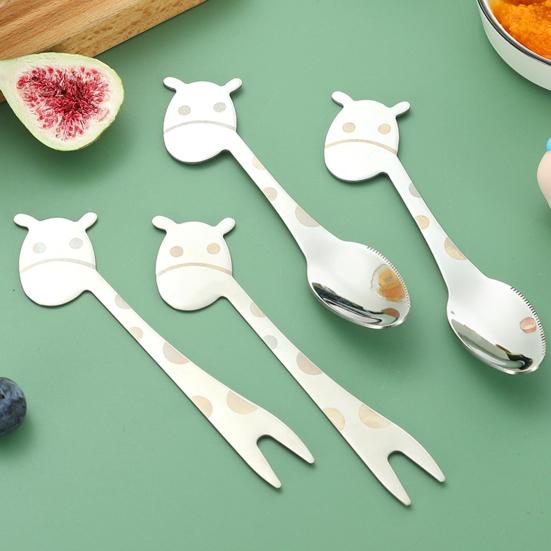 

1 набор ложек для кормления ребенка, дизайн с зубцами пилы, экономящий труд, нержавеющая сталь 304, удобная ручка, обучающая детская ложка для кухни серебряный