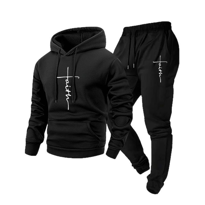 Neues Pullover-Set mit Kapuze Europäische und amerikanische Mode lässige Jacke Herren-Trend Sportpullover Jogginghosen-Set